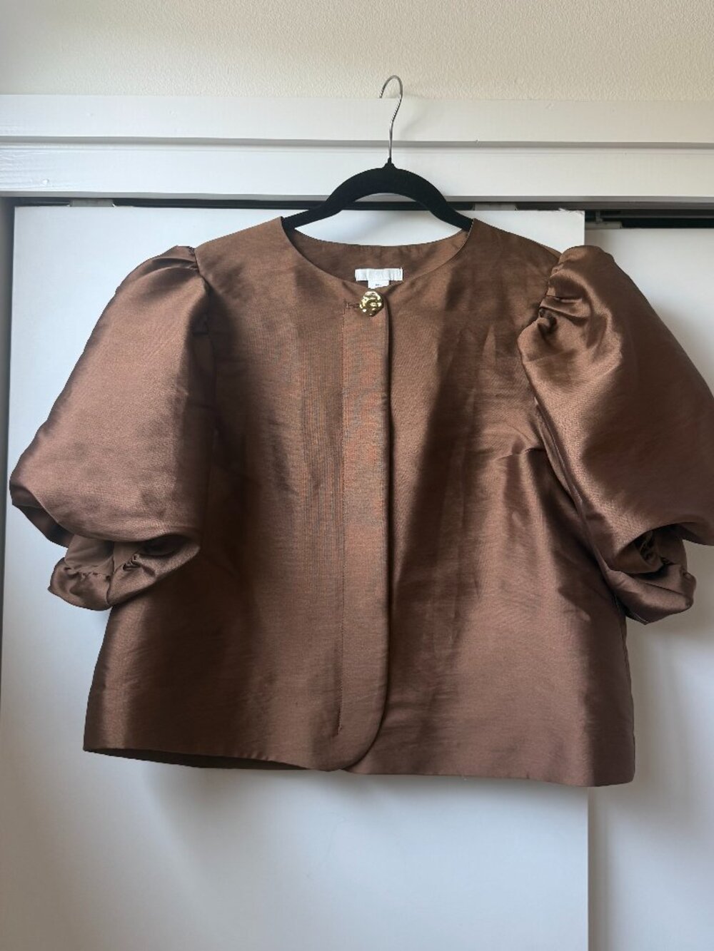 H&M Balloon Sleeved Blouse Brown Large